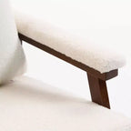 GDFStudio Ellowyn, fauteuil à bascule d'appoint en bois et tissu, style moderne du milieu du siècle