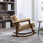 GDFStudio Ellowyn, fauteuil à bascule d'appoint en bois et tissu, style moderne du milieu du siècle
