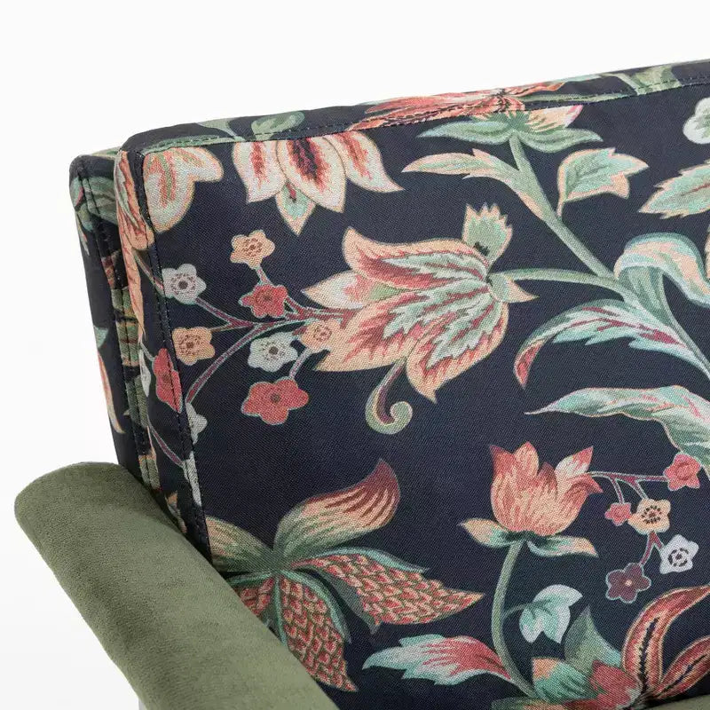 GDFStudio Ellowyn, fauteuil à bascule d'appoint en bois et tissu, style moderne du milieu du siècle