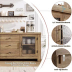 54 Buffet, Meuble de Rangement Autonome pour Cuisine, Salle à Manger et Salon, Finition Rustique