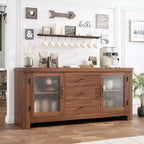 54 Buffet, Meuble de Rangement Autonome pour Cuisine, Salle à Manger et Salon, Finition Rustique
