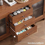 54 Buffet, Meuble de Rangement Autonome pour Cuisine, Salle à Manger et Salon, Finition Rustique