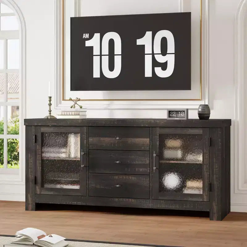 54 Buffet, Meuble de Rangement Autonome pour Cuisine, Salle à Manger et Salon, Finition Rustique