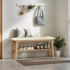 Banc rembourré en bois massif de 100 cm avec capitonnage de l'assise