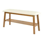 Banc rembourré en bois massif de 100 cm avec capitonnage de l'assise