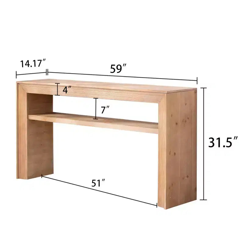 Console en bois style ferme Oakmere de GDFStudio avec étagère de rangement