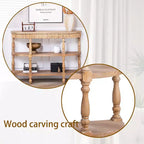 GDFStudio Tuttle Table console ovale en bois fabriquée à la main avec pieds sculptés et 3 niveaux de rangement