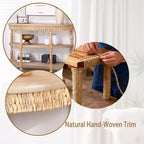 GDFStudio Tuttle Table console ovale en bois fabriquée à la main avec pieds sculptés et 3 niveaux de rangement