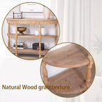 GDFStudio Tuttle Table console ovale en bois fabriquée à la main avec pieds sculptés et 3 niveaux de rangement