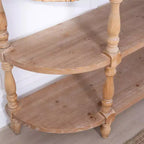GDFStudio Tuttle Table console ovale en bois fabriquée à la main avec pieds sculptés et 3 niveaux de rangement