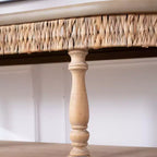 GDFStudio Tuttle Table console ovale en bois fabriquée à la main avec pieds sculptés et 3 niveaux de rangement