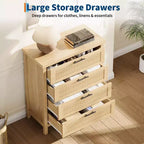 Commode à 4 tiroirs cannelés pour salon ou chambre, commode haute de 90 cm pour dressing, 4 tiroirs cannelés avec poignée en métal, armoire de rangement pour vêtements