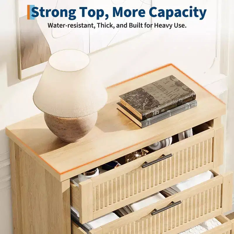Commode à 4 tiroirs cannelés pour salon ou chambre, commode haute de 90 cm pour dressing, 4 tiroirs cannelés avec poignée en métal, armoire de rangement pour vêtements