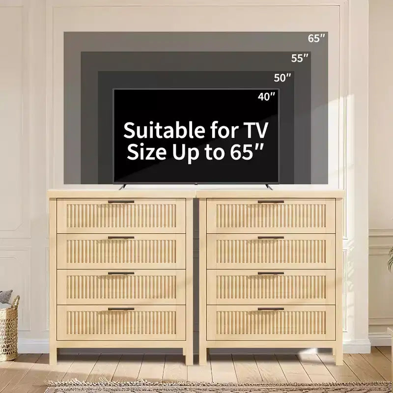 Commode à 4 tiroirs cannelés pour salon ou chambre, commode haute de 90 cm pour dressing, 4 tiroirs cannelés avec poignée en métal, armoire de rangement pour vêtements