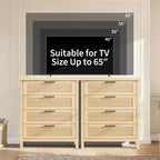 Commode à 4 tiroirs cannelés pour salon ou chambre, commode haute de 90 cm pour dressing, 4 tiroirs cannelés avec poignée en métal, armoire de rangement pour vêtements
