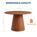 Table à manger ronde en bois de 43 po pour 4 personnes, table de cuisine moderne peu encombrante avec base piédestal