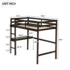 Lit mezzanine King MAYEERTY avec espace de rangement sous le lit – Métal robuste, peu encombrant