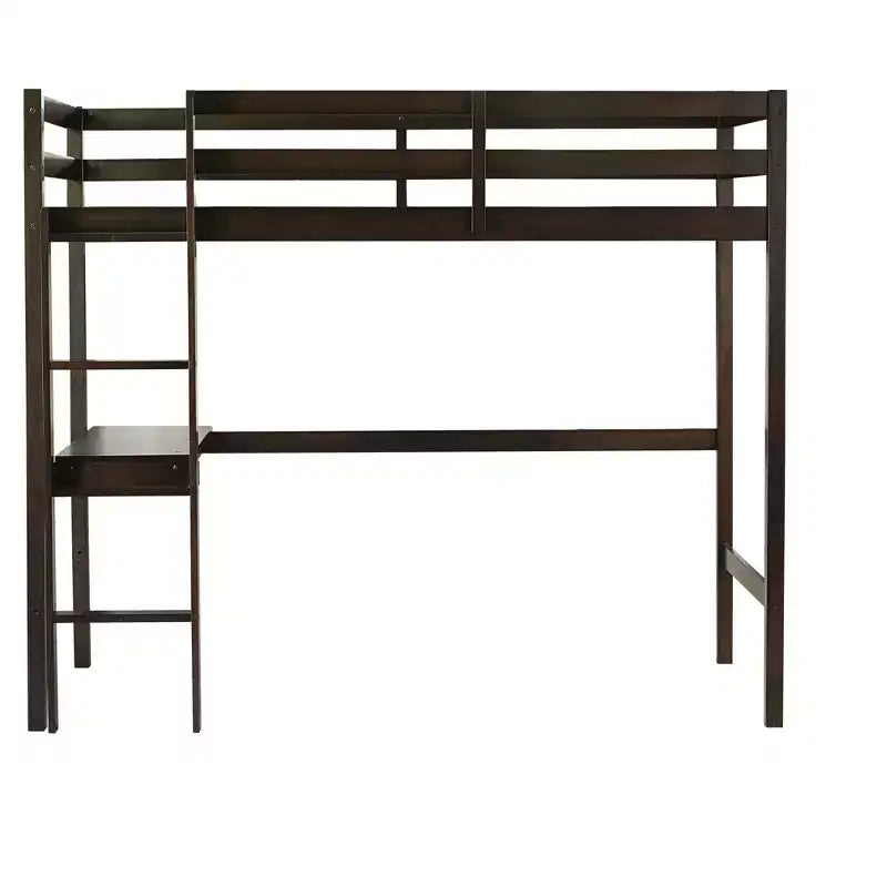 Lit mezzanine King MAYEERTY avec espace de rangement sous le lit – Métal robuste, peu encombrant