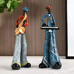 Ensemble de 5 figurines de musiciens américains NotArt - Statue en résine fabriquée à la main pour le salon,
