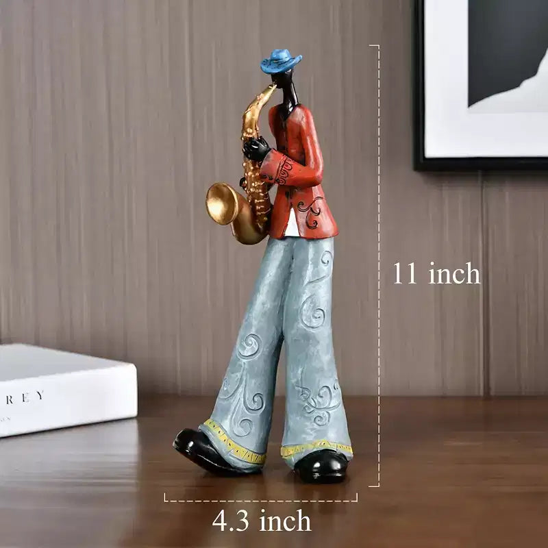 Ensemble de 5 figurines de musiciens américains NotArt - Statue en résine fabriquée à la main pour le salon,