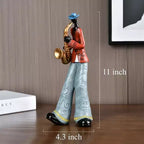 Ensemble de 5 figurines de musiciens américains NotArt - Statue en résine fabriquée à la main pour le salon,