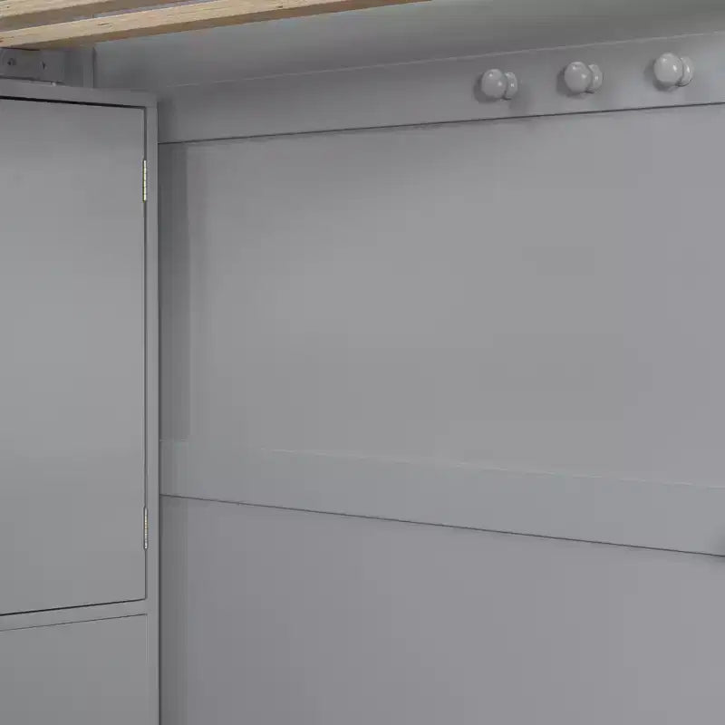 Lit superposé double sur grand lit avec armoire, ports USB, lumière, étagères de rangement et escalier de rangement - ModernLuxe