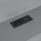 Lit superposé double sur grand lit avec armoire, ports USB, lumière, étagères de rangement et escalier de rangement - ModernLuxe