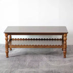 GDFStudio Orlando – Table basse rectangulaire vintage 43 en bois massif avec étagère de rangement