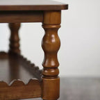GDFStudio Orlando – Table basse rectangulaire vintage 43 en bois massif avec étagère de rangement
