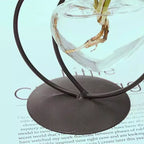 Vase à fleurs hydroponique NotArt Nordic en fer et verre en forme de chat - Décoration de style aquarium soudée et peinte