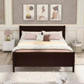 FAMYYT Full Size Wood Platform Bed With Headboard, Easy Assembly, Espresso