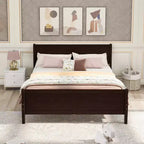 FAMYYT Full Size Wood Platform Bed With Headboard, Easy Assembly, Espresso