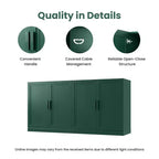 PexFix Armoire de buffet 62 W, buffet de cuisine autoportant avec 4 portes et étagères réglables, console de rangement robuste
