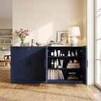 PexFix Armoire de buffet 62 W, buffet de cuisine autoportant avec 4 portes et étagères réglables, console de rangement robuste