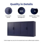 PexFix Armoire de buffet 62 W, buffet de cuisine autoportant avec 4 portes et étagères réglables, console de rangement robuste