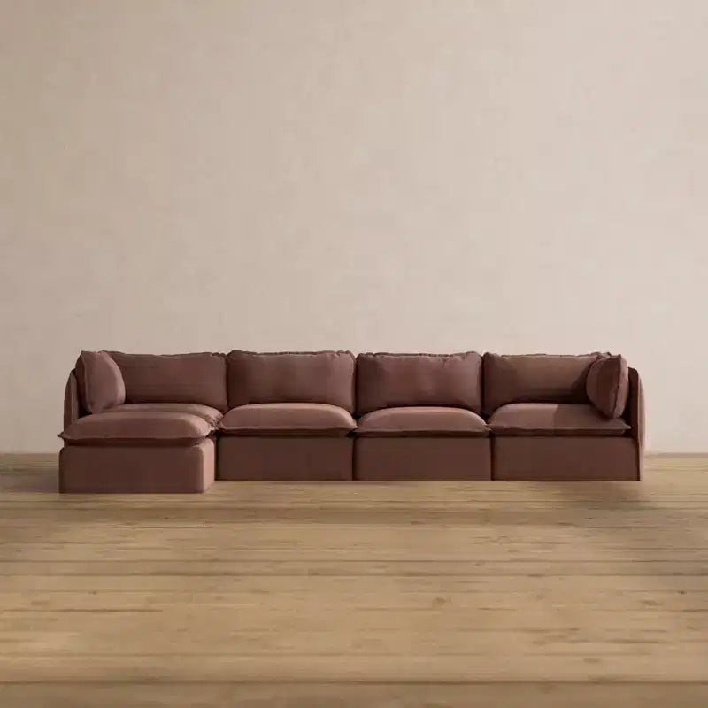 Canapé modulaire lavable 4 places Anabei | Assise et oreiller profilé Memorix+