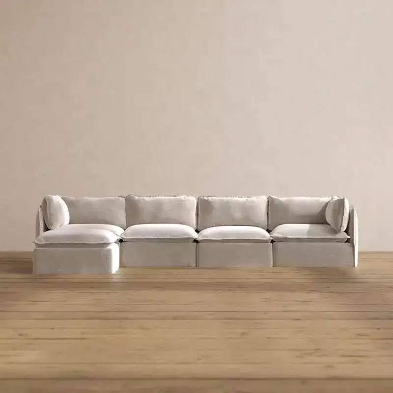 Canapé modulaire lavable 4 places Anabei | Assise et oreiller profilé Memorix+