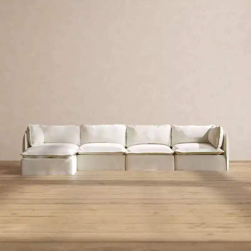 Canapé modulaire lavable 4 places Anabei | Assise et oreiller profilé Memorix+