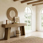 JVNOXK Table d'appoint extra longue de style campagnard à 2 niveaux, table d'appoint rustique pour salon, entrée