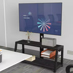 Meuble TV de rangement en bois JVNOXK, verre trempé noir, hauteur réglable, meuble TV universel pivotant avec support, noir