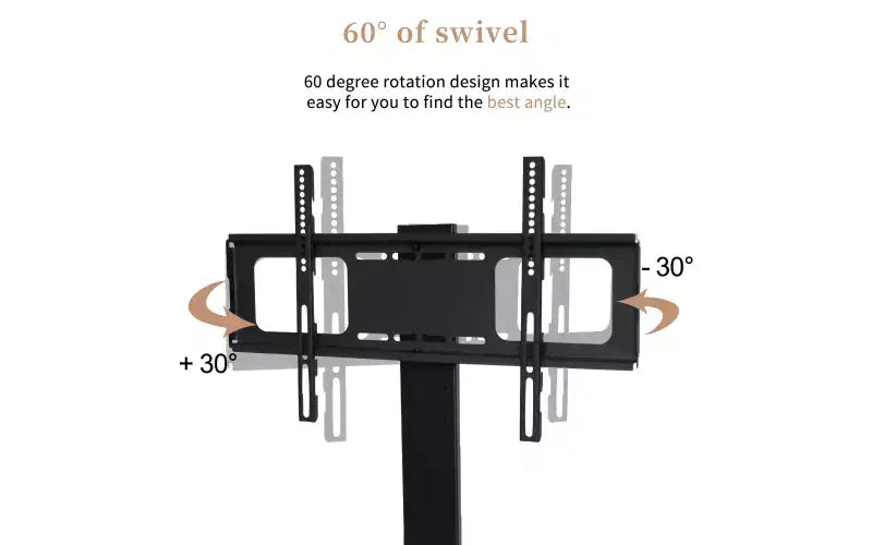 Meuble TV de rangement en bois JVNOXK, verre trempé noir, hauteur réglable, meuble TV universel pivotant avec support, noir