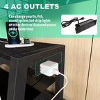 Meuble TV de rangement en bois JVNOXK, verre trempé noir, hauteur réglable, meuble TV universel pivotant avec support, noir