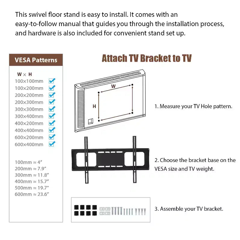 Meuble TV de rangement en bois JVNOXK, verre trempé noir, hauteur réglable, meuble TV universel pivotant avec support, noir