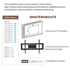 Meuble TV de rangement en bois JVNOXK, verre trempé noir, hauteur réglable, meuble TV universel pivotant avec support, noir