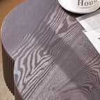 JVNOXK 31.50 Table Basse Moderne en Forme de Pétale, Table Basse de Rangement Prunier, Finition Bois Naturel, Convient aux Salons, Bureaux, Marron Foncé