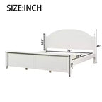 Cadre de lit double moderne en bois Luxystar avec tête de lit arquée pour chambre à coucher