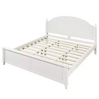 Cadre de lit double moderne en bois Luxystar avec tête de lit arquée pour chambre à coucher