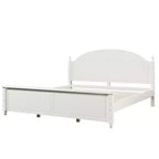 Cadre de lit double moderne en bois Luxystar avec tête de lit arquée pour chambre à coucher