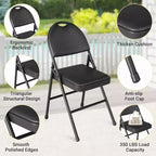 Ensemble table et chaises de salle à manger pliantes 5 pièces, table de jeu portable rembourrée en PU avec 4 chaises rembourrées, cadre métallique robuste, pour salle à manger, camping