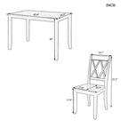 Ensemble de salle à manger en bois GDFStudio Arlette Farmhouse 5 pièces avec chaises sans accoudoirs à dossier croisé